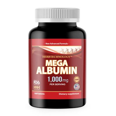 Dr.K&amp;C HNHusa Mega Albumin Protein 1000mg 180 Tablets Healthy Kidney Liver Function Wellness Overall Health Support Energy Life Balance Supplement 180tabs 1pk