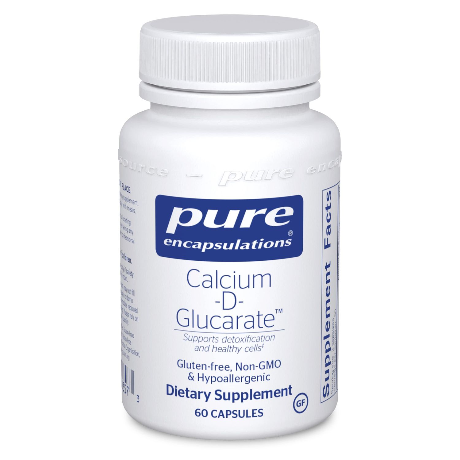 Pure Encapsulations Calcium-D-Glucarate Supplement to Support Cellular Health in The Liver, Lungs, Breast, and Colon 60 Capsules