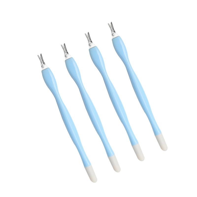 4 Pcs Cuticle Trimmer Pusher Remover, Rubber Tip Gentle on Nail Bed, Stainless Steel Cuticle Remover, Manicure Tool for Fingernails