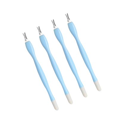 4 Pcs Cuticle Trimmer Pusher Remover, Rubber Tip Gentle on Nail Bed, Stainless Steel Cuticle Remover, Manicure Tool for Fingernails