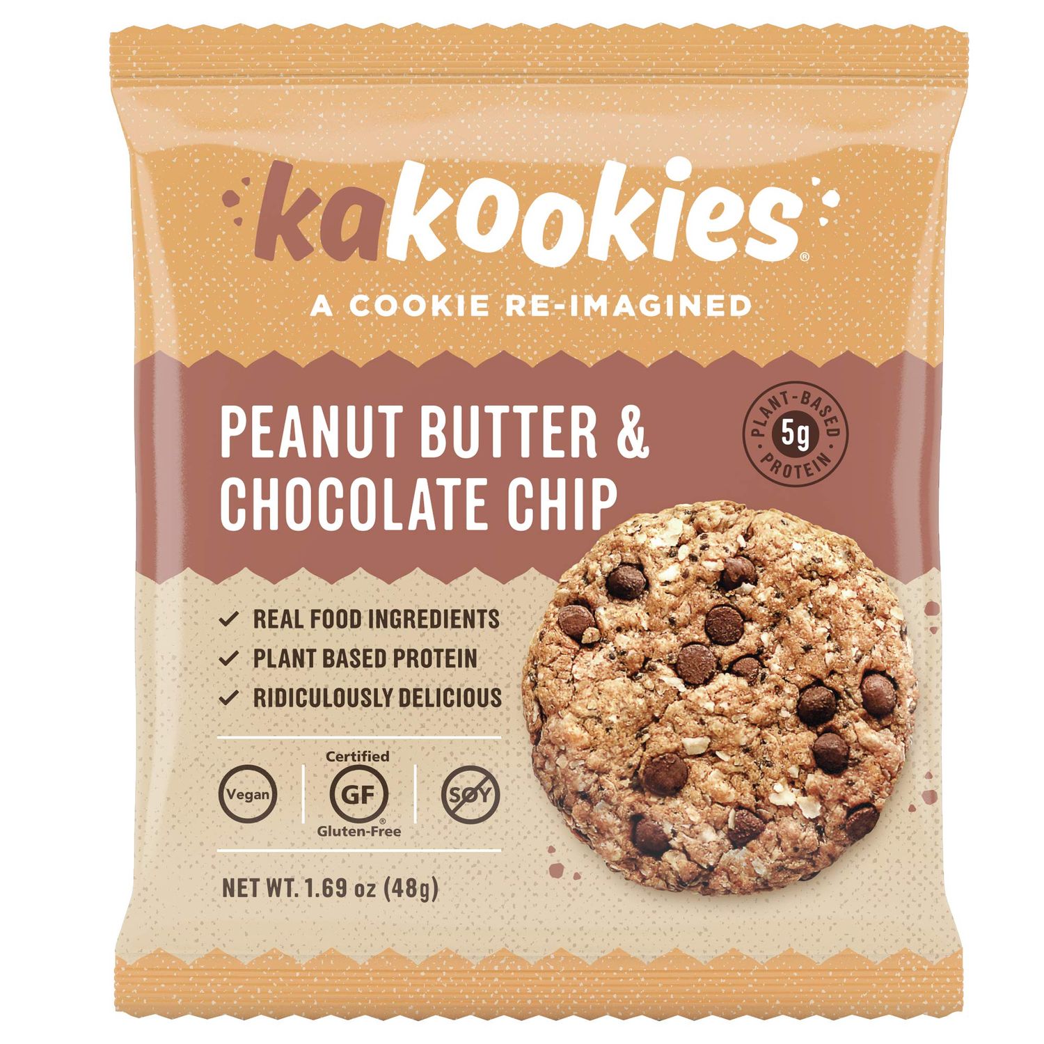 Kakookies A Cookie Re-Imagined, Peanut Butter Box of 12 Cookies, Soft-Baked, Plant-Based, Dairy Free, Gluten Free, Vegan