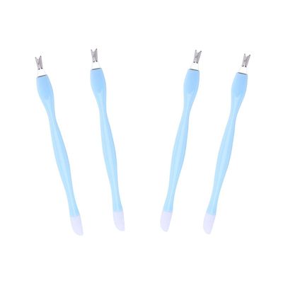 4 Pcs Cuticle Trimmer Pusher Remover, Rubber Tip Gentle on Nail Bed, Stainless Steel Cuticle Remover, Manicure Tool for Fingernails