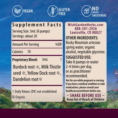 WishGarden Herbs Liver Strength Tonic - Plant-Based Herbal Liver Support Supplement with Burdock, Dandelion Root &amp; Yellow Dock Root, Supports Liver Cleanse Detox &amp; Repair, Healthy Liver Function, 4oz