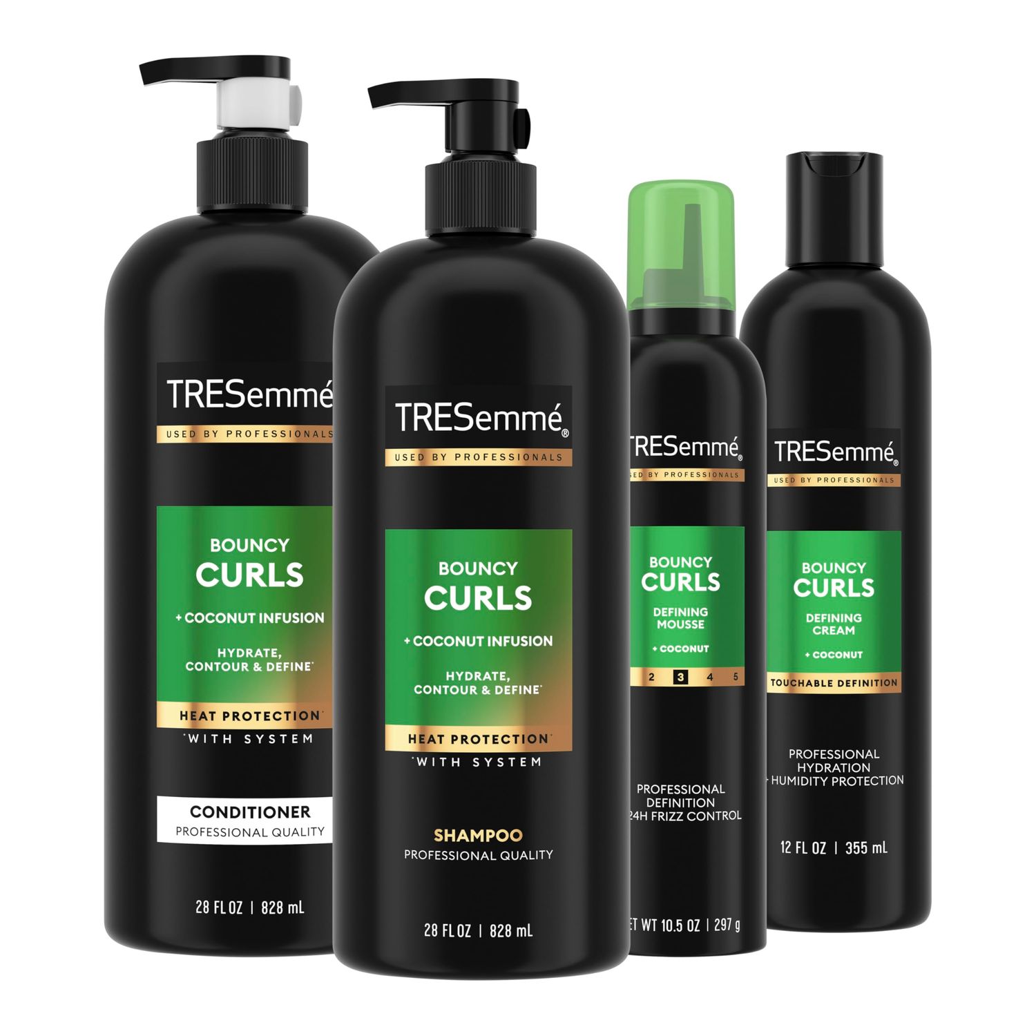 TRESemme Shampoo, Conditioner, Mousse and Hair Creme 4 Pk Bouncy Curls Regimen Collection Pack