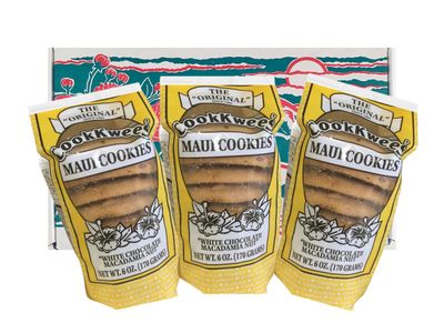 The Original Maui CookKwees Hawaii Cookies 3 Pack- 6 Ounces Each White Chocolate Macadamia Nut