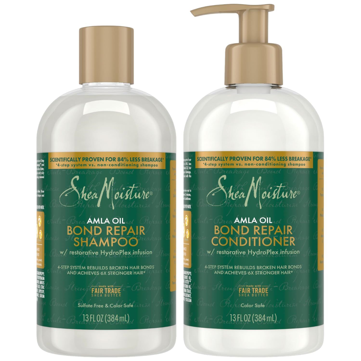 SheaMoisture Bond Repair Shampoo &amp; Conditioner Set - Frizz Control, Strengthening Hair Breakage Repair Treatment with Amla Oil, 13 Oz Ea
