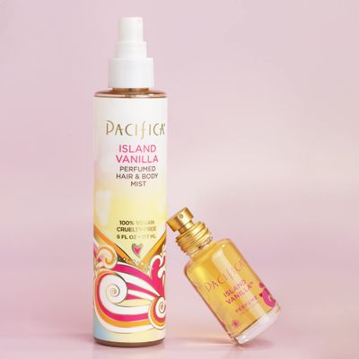 Pacifica Island Vanilla Spray Perfume &amp; Hair and Body Mist Set - Tahitian Vanilla Clean Fragrance Duo, Essential Oil Blend, Alcohol-Free HairBody Mist Clean Beauty 100 Vegan &amp; Cruelty-Free