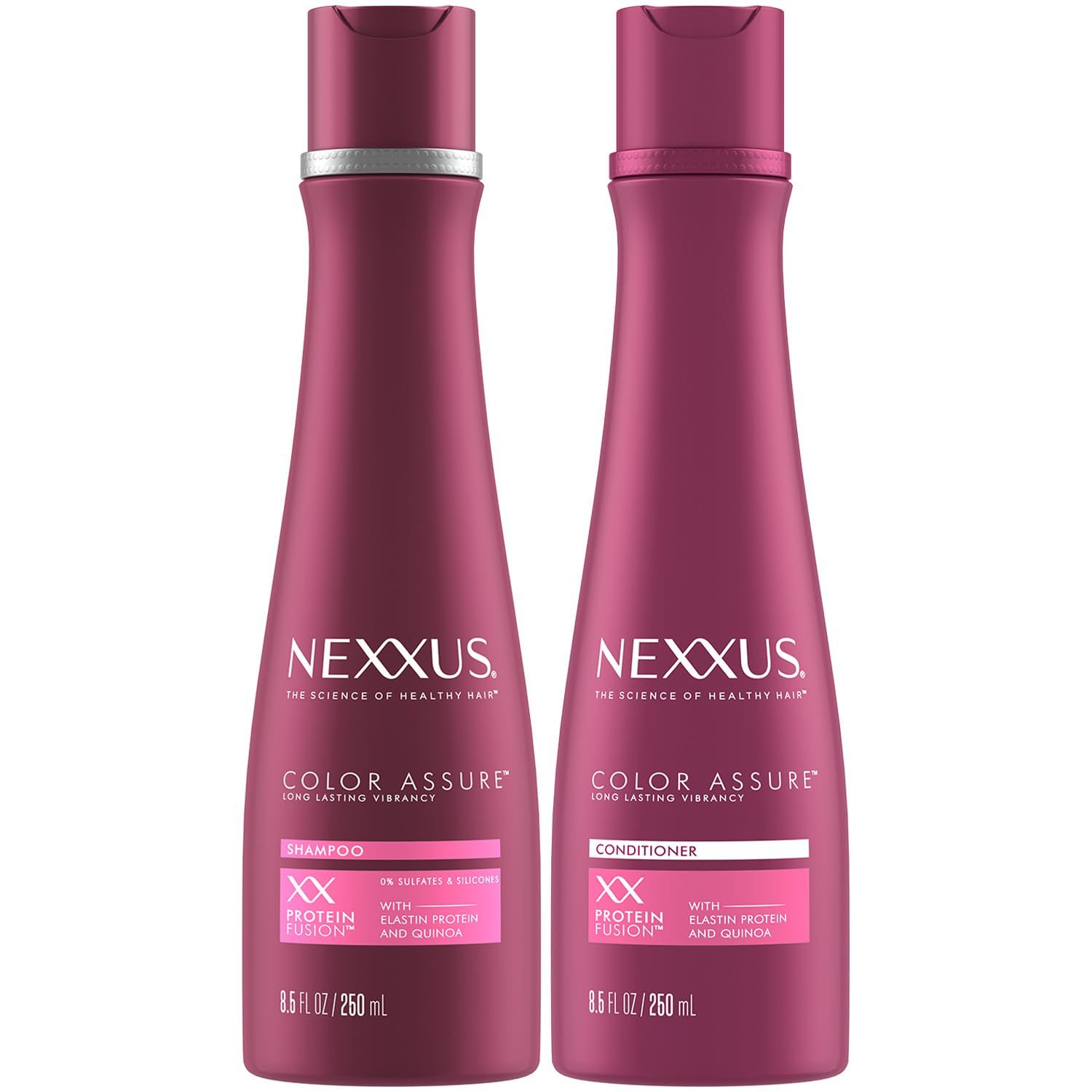 Nexxus Shampoo &amp; Conditioner, Color Assure - Hair Products for Color-Treated Hair, Enhance Vibrancy up to 40 Washes, 8.5 Oz Ea