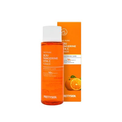 PRETTYSKIN Jeju Tangerine Vitamin C Toner for face 250ml8.45 fl.oz. Soothing, Oil-Moisture Balance, Vitality with Panthenol Adenosine Niacinamide, Korean Skincare