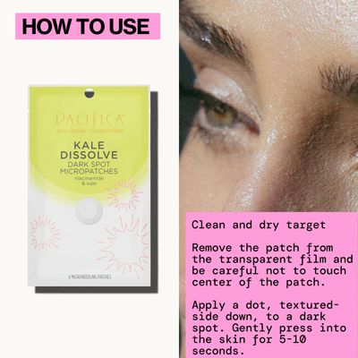 Pacifica Dark Spot Dissolving Micropatches - Microneedling Dots w Niacinamide 12-PACK Tranexamic Acid &amp; Kale to Fade Post-Acne Marks and Age Spots, Brightening Patch Treatment, Clean Vegan Skincare