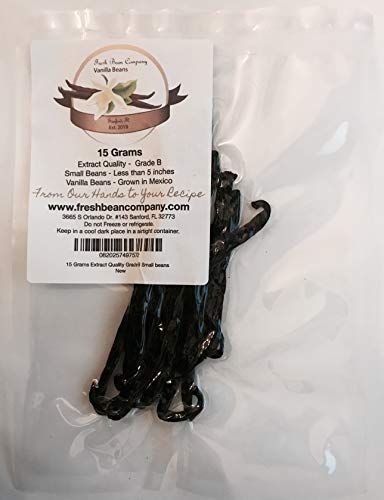 15 Grams Extract Grade B Small Mexican Vanilla Beans 15 Grams