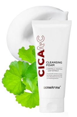 DERMAFIRM Cica AC Cleansing Foam 5.29 oz Glycolic Acid Face Wash Niacinamide Face Wash Hydrating Facial Cleanser for Oily, Sensitive &amp; Dry Skin Korean Skincare Water Based Cleanser for Women &amp; Men