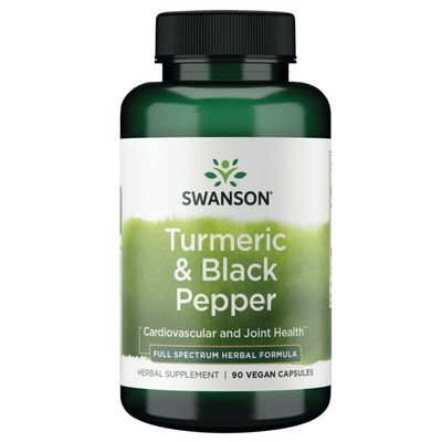 Swanson Premium- Turmeric &amp; Black Pepper - Antioxidant, Digestion &amp; Joint Support - 90 Veg Caps