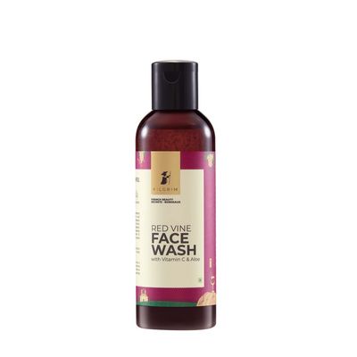 Pilgrim Red Vine Face Wash Hydrating Cleanser with Retinol, Mulberry &amp; Vitamin C Removes Dirt, Impurities, Refreshes &amp; Revitalizes Skin For Soft, Radiant Glow 3.38 Fl Oz 100ml