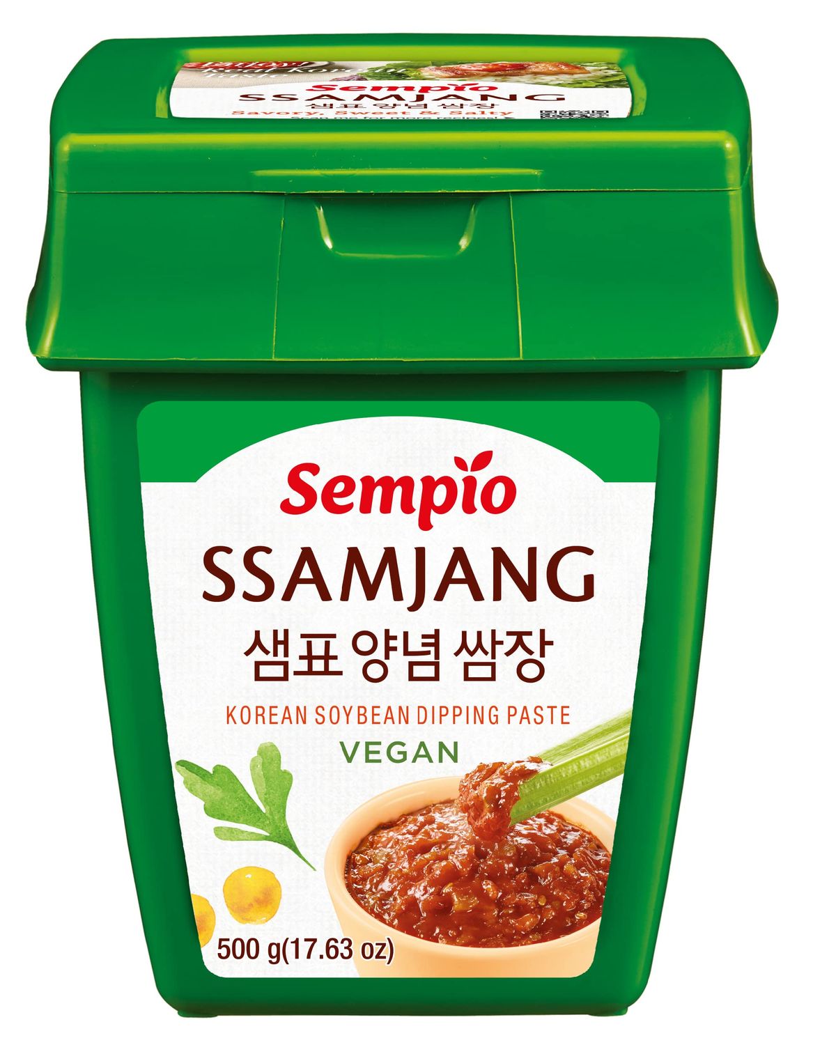 SEMPIO Vegan Ssamjang - Mild Seasoned Soybean Paste, Dipping Sauce for Korean BBQ, Meat and Vegetables, Mix of Gochujang &amp; Doenjang, Savory Condiment with Peppers 17.6oz 500g, Vegan, Non-GMO