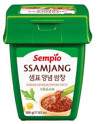 SEMPIO Vegan Ssamjang - Mild Seasoned Soybean Paste, Dipping Sauce for Korean BBQ, Meat and Vegetables, Mix of Gochujang &amp; Doenjang, Savory Condiment with Peppers 17.6oz 500g, Vegan, Non-GMO