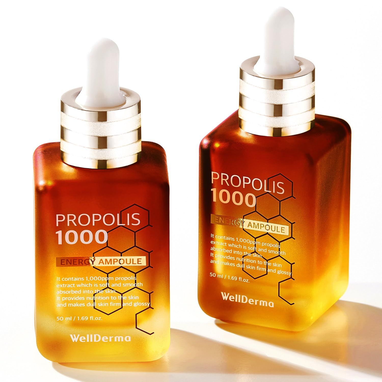 WellDerma Propolis Facial Ampoule for Dry Skin &amp; Sensitive Skin Hydrating for Face Skin Care Korean Essence for Face Beauty Ampoule 1.69oz 50ml