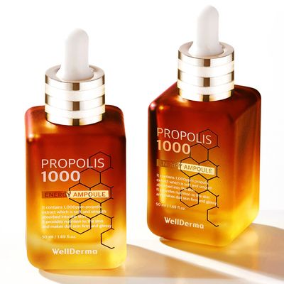 WellDerma Propolis Facial Ampoule for Dry Skin &amp; Sensitive Skin Hydrating for Face Skin Care Korean Essence for Face Beauty Ampoule 1.69oz 50ml