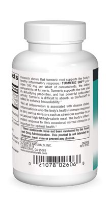 Source Naturals Turmeric, Supports the Body's Healthy Inflammation Response, 500 mg - 60 Tablets