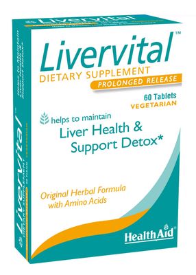HealthAid LiverVital, Liver Health and Support, 60ct, Reduces Build up of Toxins in The Liver, Helps Maintain Liver Health and Support Detox, Original Herbal Formula, Vegetarian