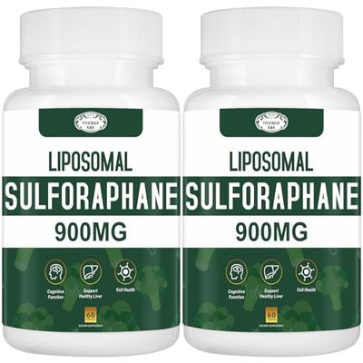 900MG Liposomal Sulforaphane Supplement Broccoli Extract, Liver Supplement for Antioxidant, Digestion, Cellular Health 120 Capsules