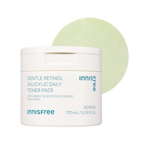 innisfree Daily Gentle Retinol Salicylic Toner Pads, Korean Sheet Mask Pad for Acne-Prone Skin