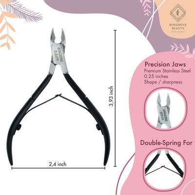 Professional Cuticle Cutter &amp; Pusher Trimmer Manicure Tools with Double Spring- Perfect Nail Care Tool for Manicure &amp; Pedicure Beauty at HomeSpaSaloon