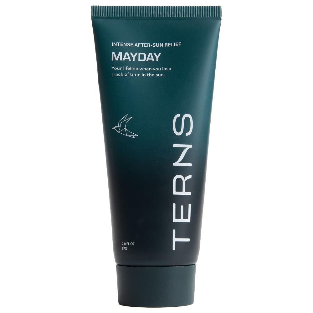 TERNS Mayday Intense After-Sun Gel Cream, Rapid Sunburn Recovery with Aloe, Niacinamide &amp; Ocean-Derived Sirenas Complex AQ, Minimizes Redness &amp; Peeling, Fragrance-Free, Non-Greasy, Travel Size 2 FL OZ