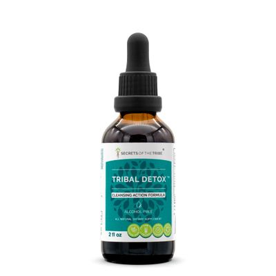 Tribal Detox Alcohol-Free Extract Turmeric, Dandelion, Milk Thistle, Burdock, Cleavers, Cranberry, Goldenrod, Green Tea. Glycerite Tincture, Cleansing Action Formula 2 fl oz