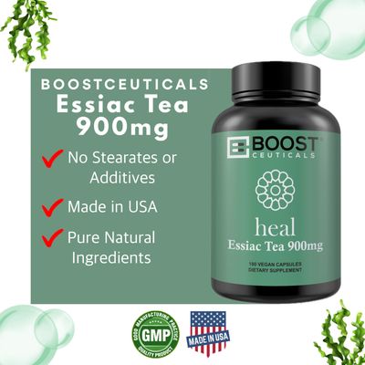 BoostCeuticals Essiac Capsules 180 Count Vegan - Premium GMO-Free 900mg Per Serving Essiac Tea Immune Support Supplement