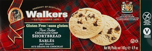 Walker's Shortbread Gluten Free Chocolate Chip Cookies, All-Butter Shortbread Cookies, 4.9 Oz