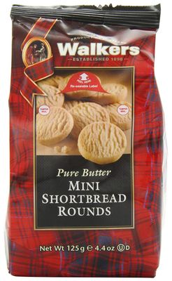 Walker&#39;s Shortbread Mini Rounds Cookies, Pure Butter Shortbread Cookies, 4.4 Oz Bag Pack of 6