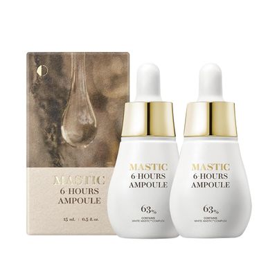 MASTINA Mastic Ampoule Serum Spoid Type SetDropper Type, 0.5fl oz, pack of 2,Fermented Mastic Gum. White Mastic Complex 63 Tranexamic Acid 2 Niacinamide 5