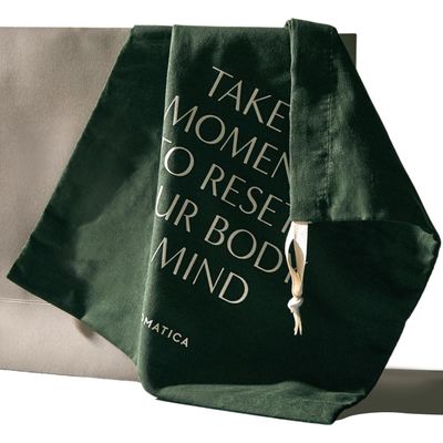AROMATICA Drawstring Gift Bag - Green Pouch Large size - made by 100 Cotton - Makeup Bag, Travel bag