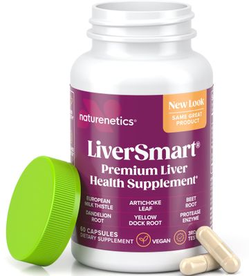 LiverSmart - Liver Cleanse &amp; Repair Formula with European Milk Thistle, Silymarin, Artichoke, Dandelion, Yellow Dock Root, Beet Root - Supplement to Aid, Renew and Support Liver Health 1