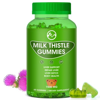 Milk Thistle Gummies, Liver Cleanse Gummy, Organic Liver Detox Supplements for Men &amp; Women - 60 Gummies 60 Count Pack of 1