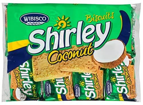 Wibisco Shirley Biscuits, Coconut, 1.31oz Ounce Pack of 8 Coconut