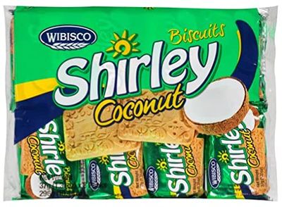 Wibisco Shirley Biscuits, Coconut, 1.31oz Ounce Pack of 8 Coconut