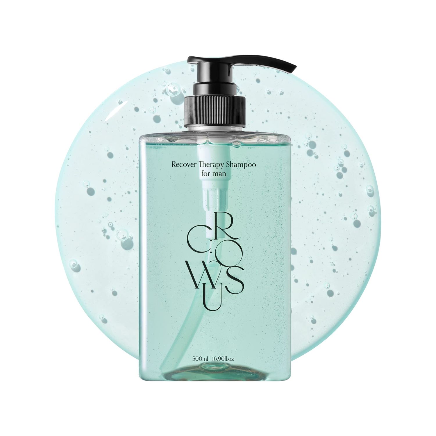 GROWUS Recover Therapy Shampoo for Men - Tea Tree, Peppermint, Scalp Sebum Control, Strengthening and Free from Paraben and Sulfate Anti Hair Loss Shampoo for Dry Scalp 16.9 Fl Oz 500ml