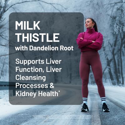 NatureWise Milk Thistle with Dandelion Root - Silymarin - Antioxidant Liver &amp; Kidney Health Support Supplement - Vegan, Non-GMO, Gluten Free - 60 Count60-Day Supply