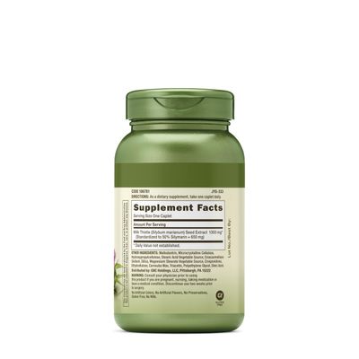 GNC Herbal Plus Milk Thistle 1300mg Supplement, Extra Strength, Vegetarian, Supports Healthy Liver Function, 120 Servings