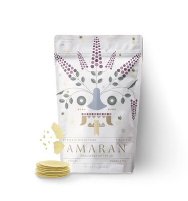 Amaran Amaranth Flour Wafer Thins - Low Calorie Snacks - Healthy Snacks For Adults - Protein Wafers - Gluten Free Vegan Snacks - Obleas de Amaranto Pineapple, 6 Pack