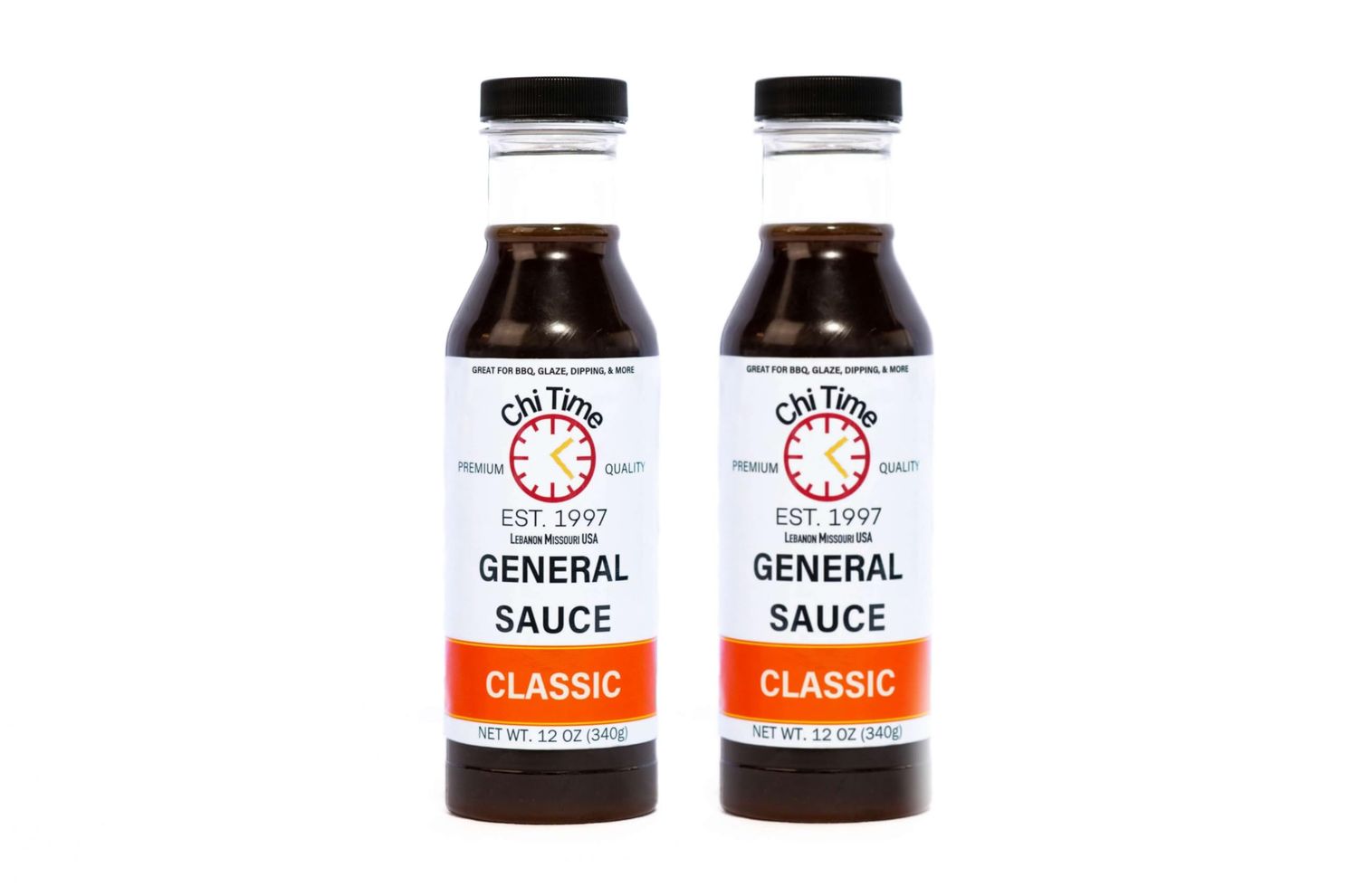 Chi Time&#39;s General Tso Sauce - Condiment for Wings, Chicken, Beef, Pork, Seafood, Rice or Noodles, and More. Perfect for Stir Fry, 12 Ounces, 2 Pack, Small Batch. Classic
