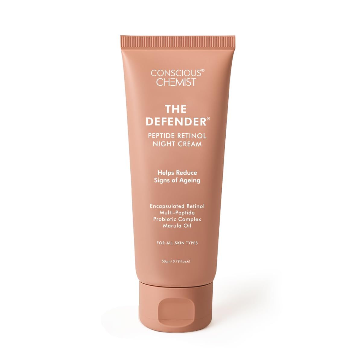 Conscious Chemist Multi Peptide Retinol Face Cream Anti Aging Night Cream Lightweight Gel Moisturiser for Neck Lines, Fine Lines and Wrinkles All Skin Types Fragrance Free, Cruelty Free 50ml