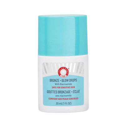 First Aid Beauty - Bronze Glow Drops with Niacinamide, Visibly Evens Skin Tone, Blurs Pores and Hydrates for 24 hours with a Bronze Kiss of Color, Non-Comedogenic, Safe for Sensitive Skin, 1 oz