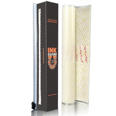 Ink Guard Tattoo Aftercare Bandage 10 x 6 Feet New Generation Waterproof Second Skin Film with Innovative Easy-Peel PET Backing - Breathable, Transparent Tattoo Wrap for Fast Healing &amp; Protection