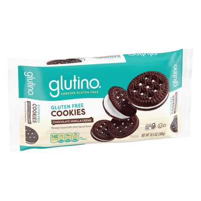 GLUTINO Chocolate Vanilla Creme Cookies, 10.5 oz