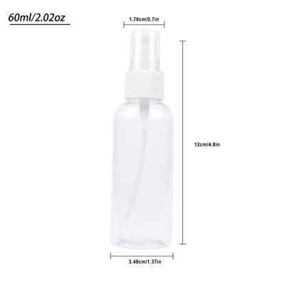 TRENDBOX 6 Pack Empty Transparent Plastic Fine Mist Spray Bottle 60 ml 2 oz