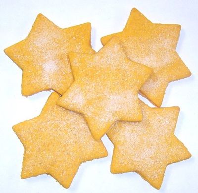 Scott&#39;s Cakes Gold Christmas Star Sugar Cookies in a 1 Pound White Bakery Box