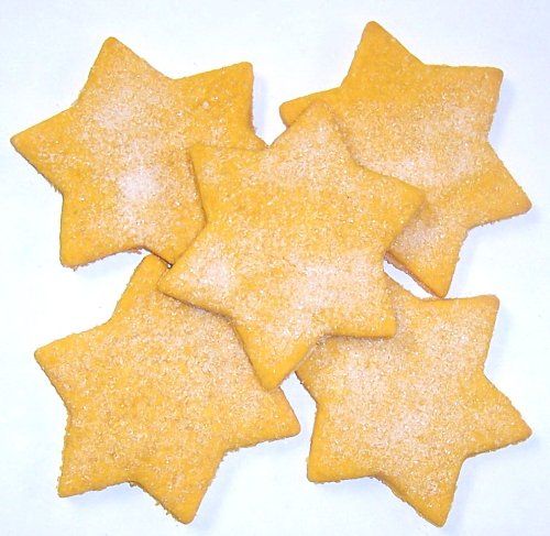 Scott's Cakes Gold Christmas Star Sugar Cookies in a 1 Pound White Bakery Box